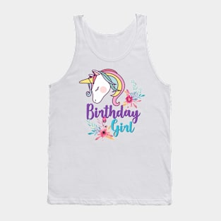 Unicorn Birthday Girl T Shirt Tank Top